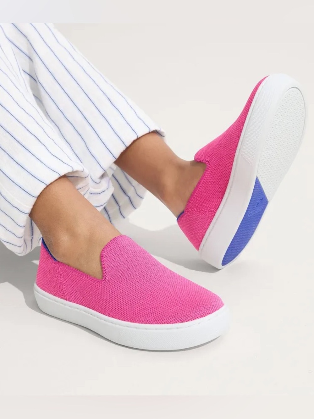 Rothy's Women’s Hot Pink Slip On Sneakers Size 8 -Retired Color